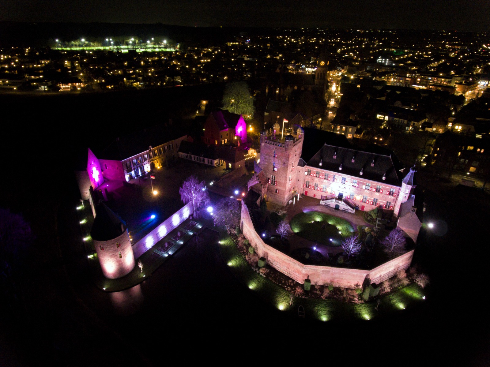 Kasteelstad Verlicht